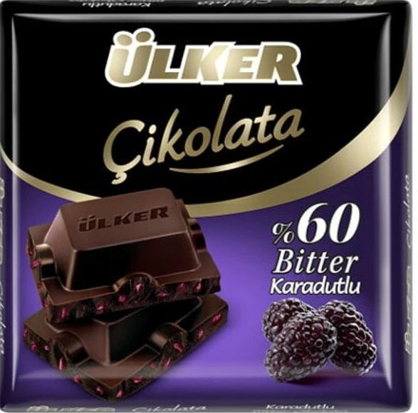 ULKER Bitter Chocolate %60 Cacao With Black Mulberry