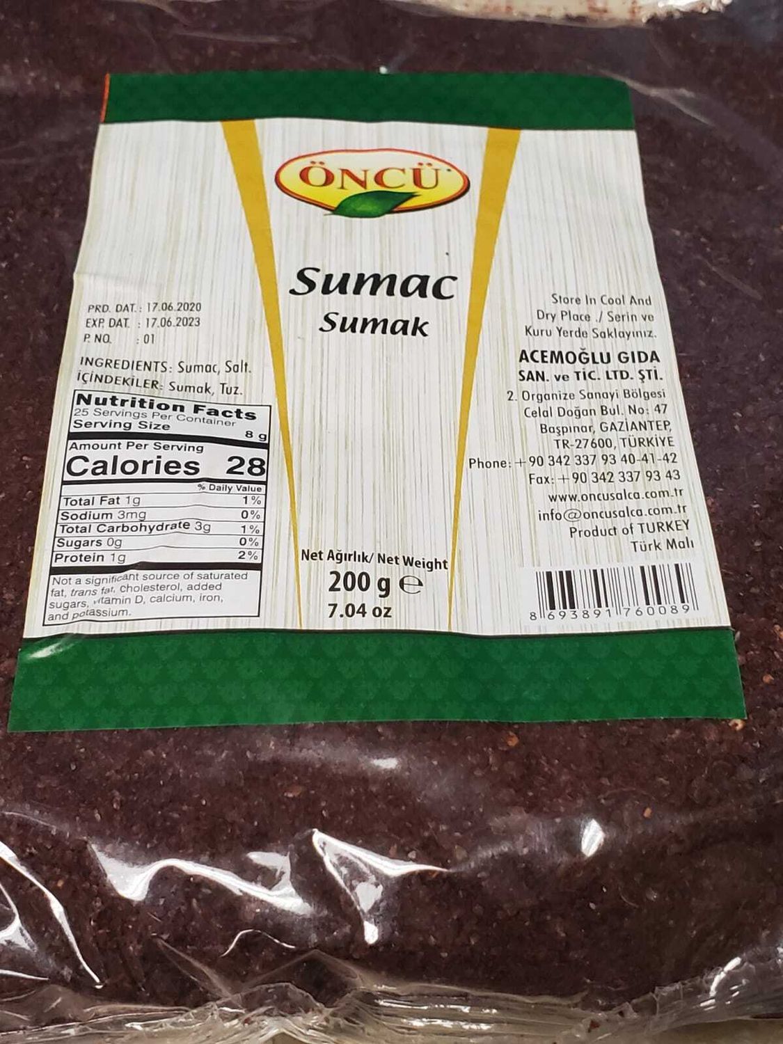 ONCU Sumac 200g Sumak