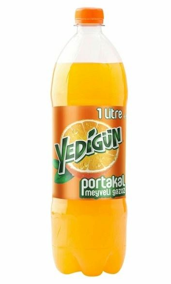 Yedigun Turkish Soft Drink Soda Orange 1L Portakalli Gazoz
