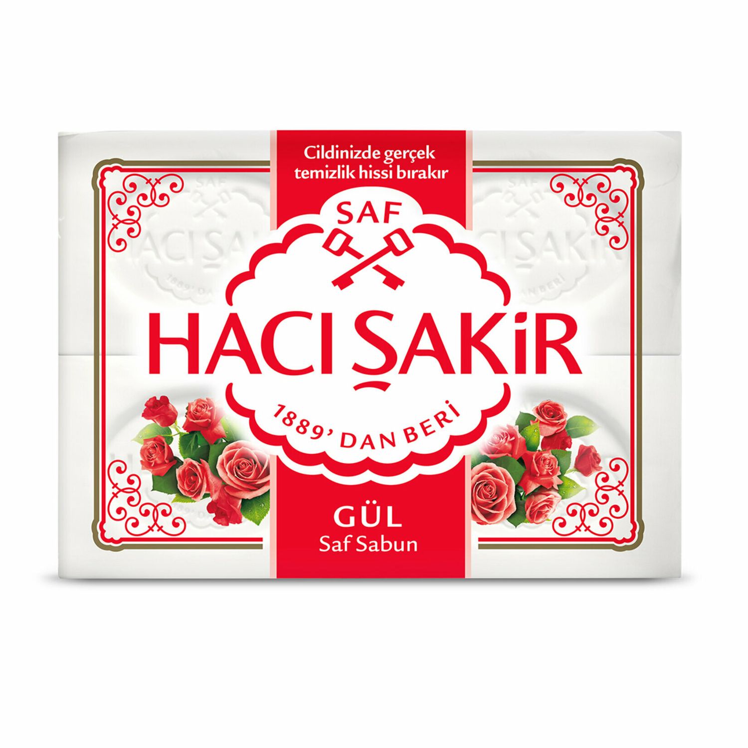 Haci Sakir Bath Soap Rose 4Pk