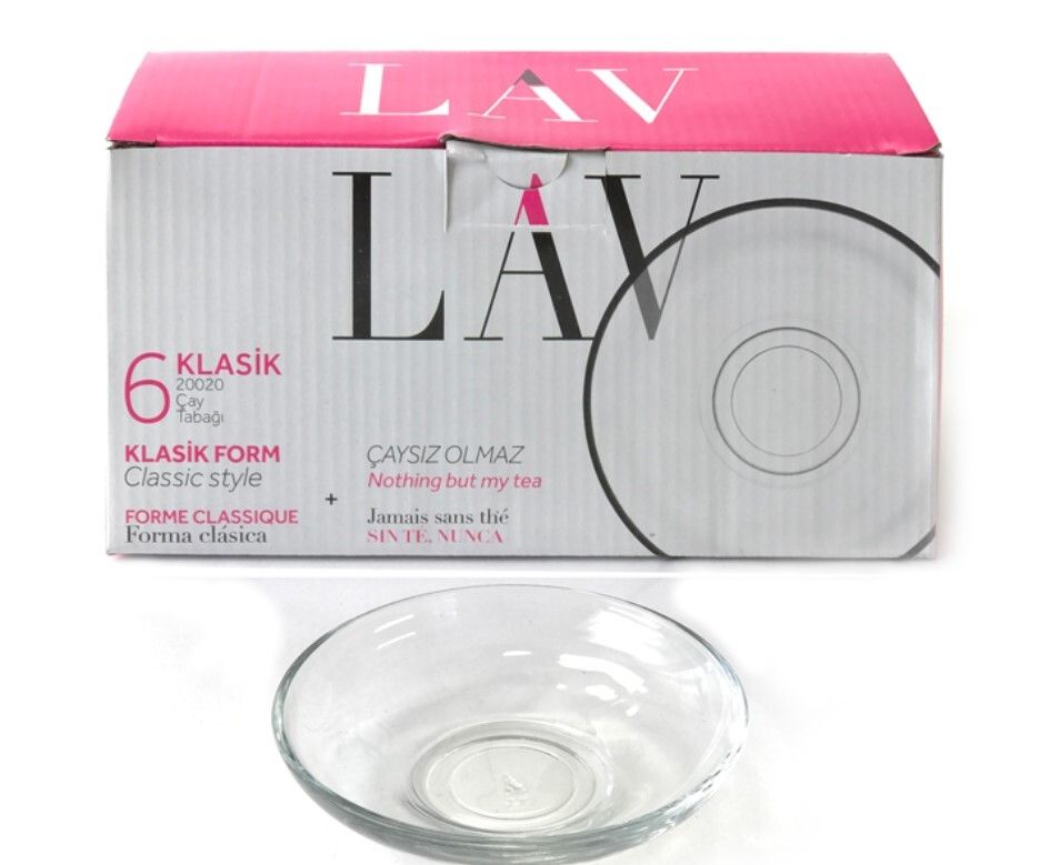 Pasabahce Lav Tea Saucer Classic 6pcs - Cay Tabagi Klasik
