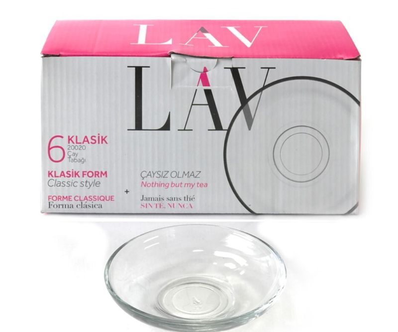 Pasabahce Lav Tea Saucer Classic 6pcs - Cay Tabagi Klasik