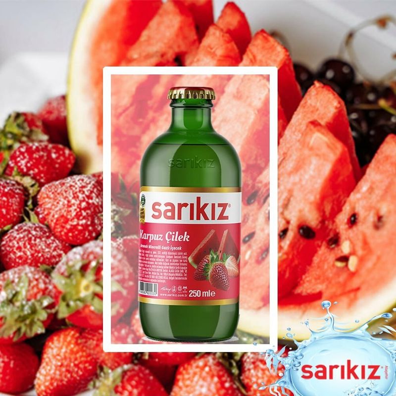 SARIKIZ Mineral Water Sparkling Water With Watermelon &amp; Strawberry 200mL x 6pcs