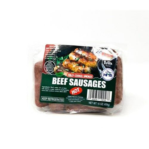 Emir Beef Sausage Hot 1lb - Halal