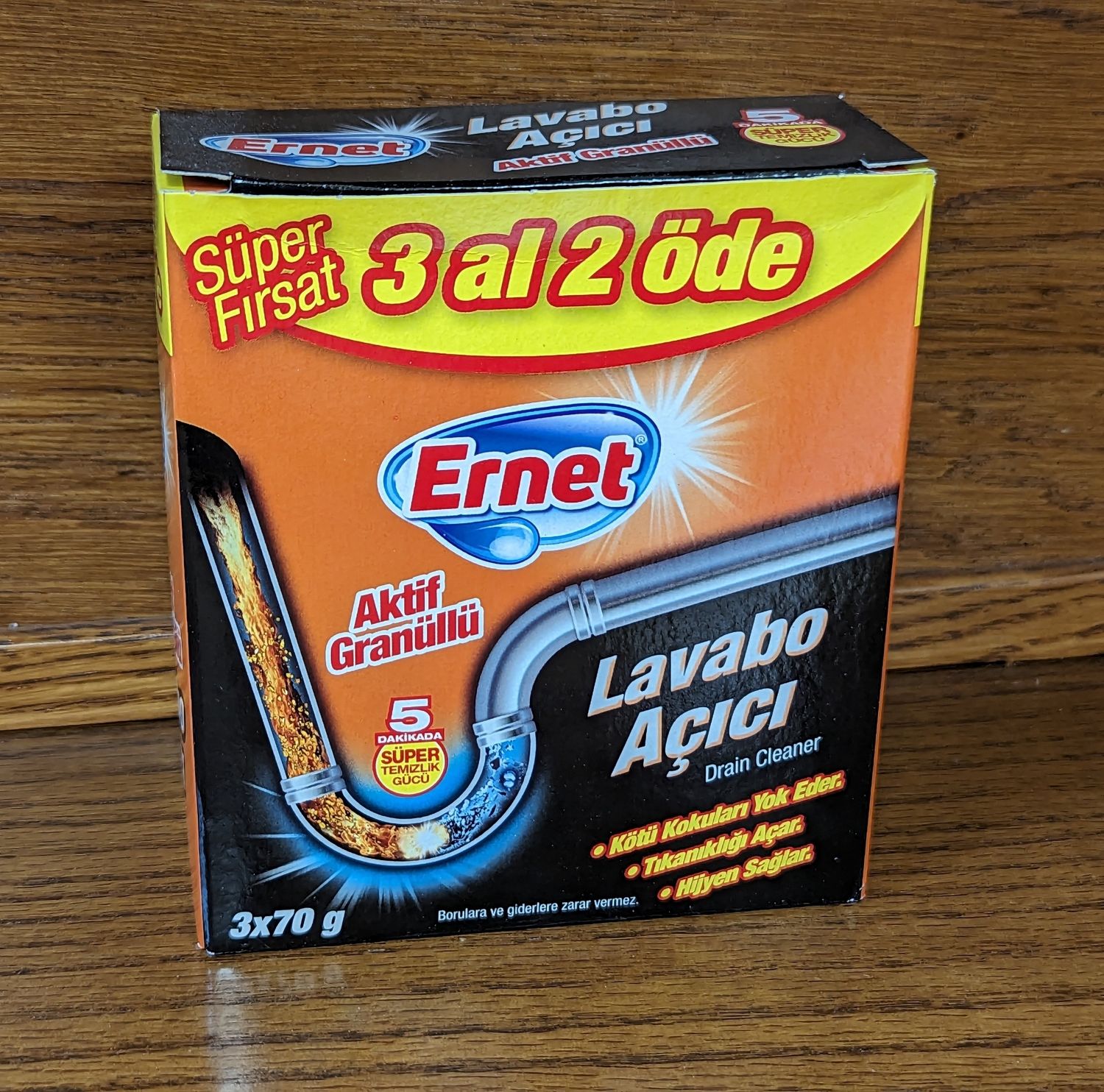 ERNET Lavabo Acici - Drain Opener 210g (70g x3pcs)