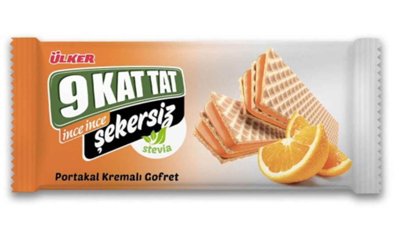ULKER 9 Kat TAT Orange Wafer W/stevia 118g - Sekersiz