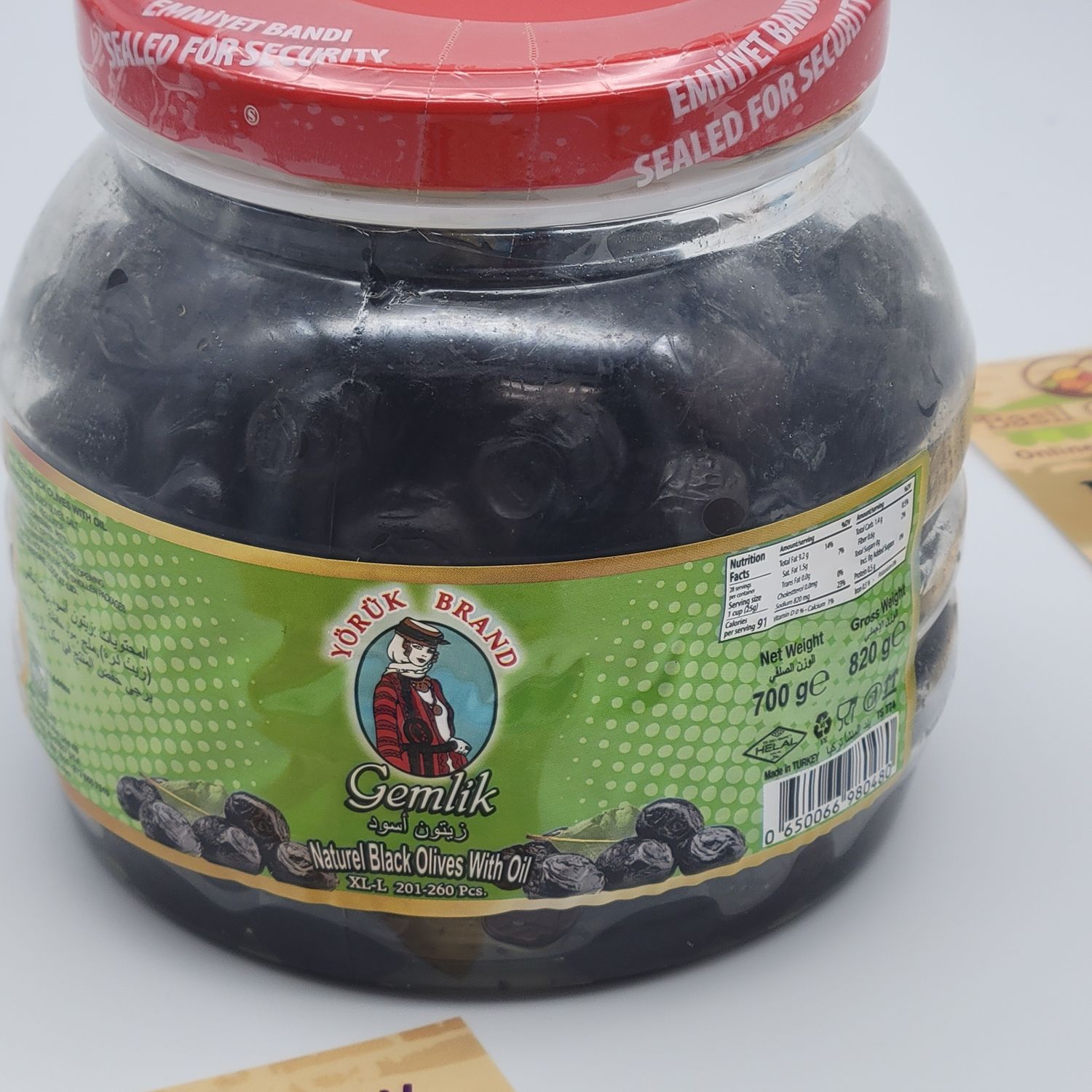 YORUK Brand Gemlik Black Olives Wit Oil Xl-l 700g Siyah Gemlik Zeytin
