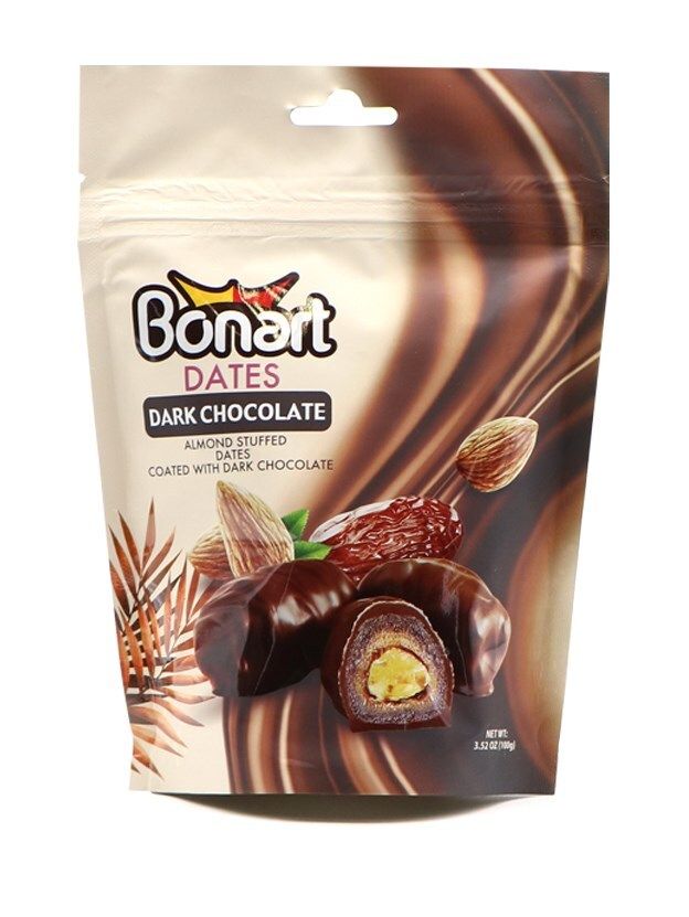BONART Choco Dates Dark Chocolate Coated Almond 100g