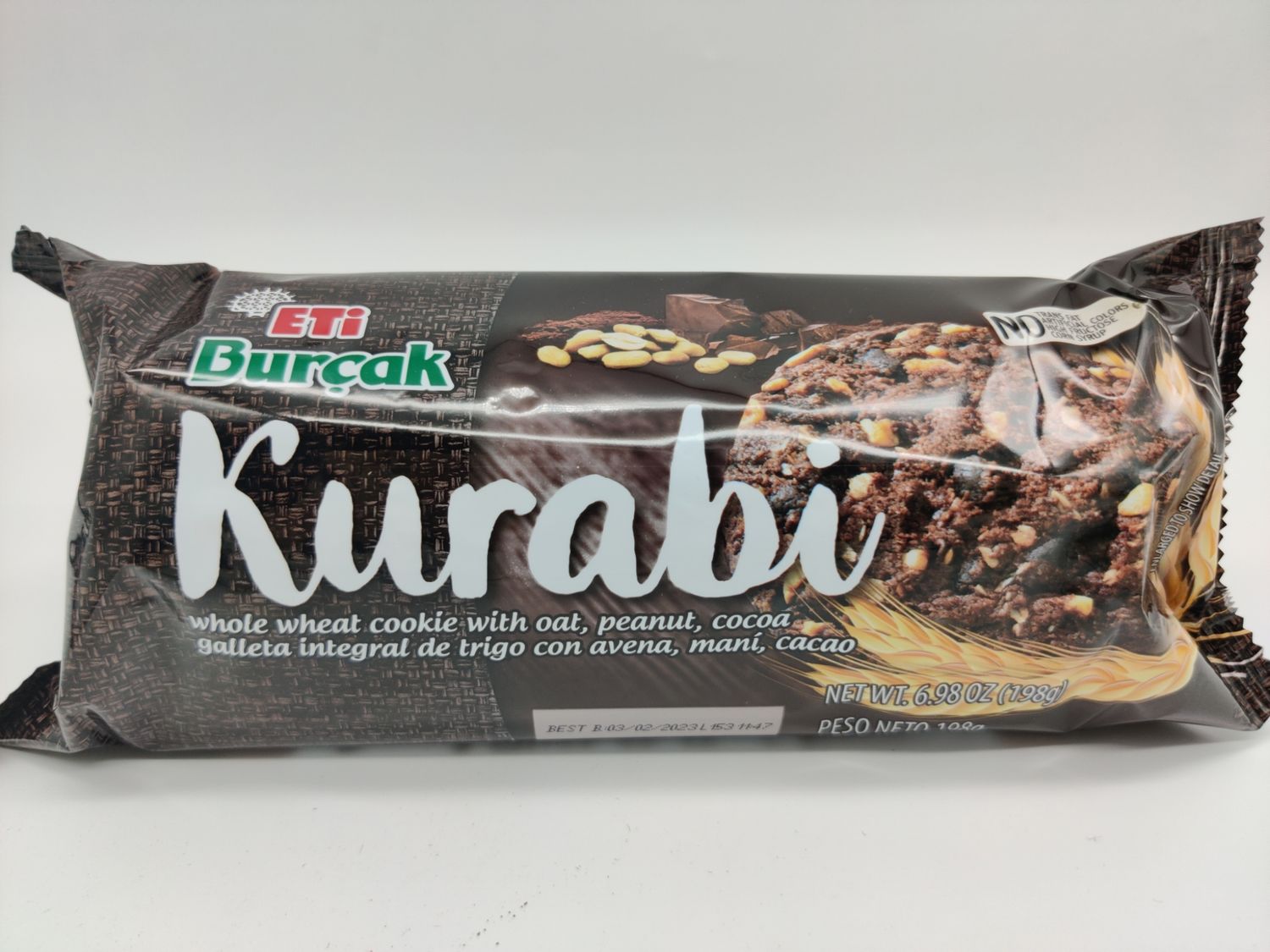 ETI Whola Oatmeal Cookies W/peanut &amp; Cocoa (Eti Kurabi) 198g