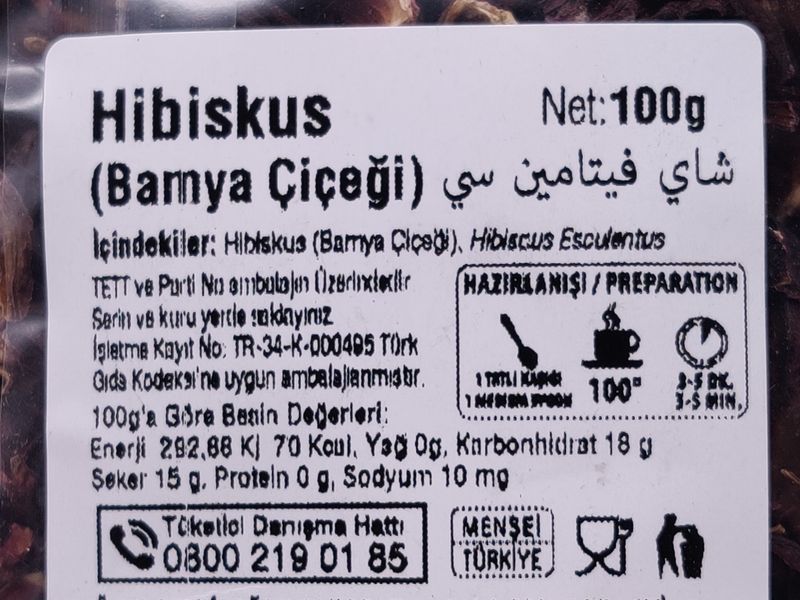 ARIFOGLU Hibiskus 100g - Bamba Cicegi