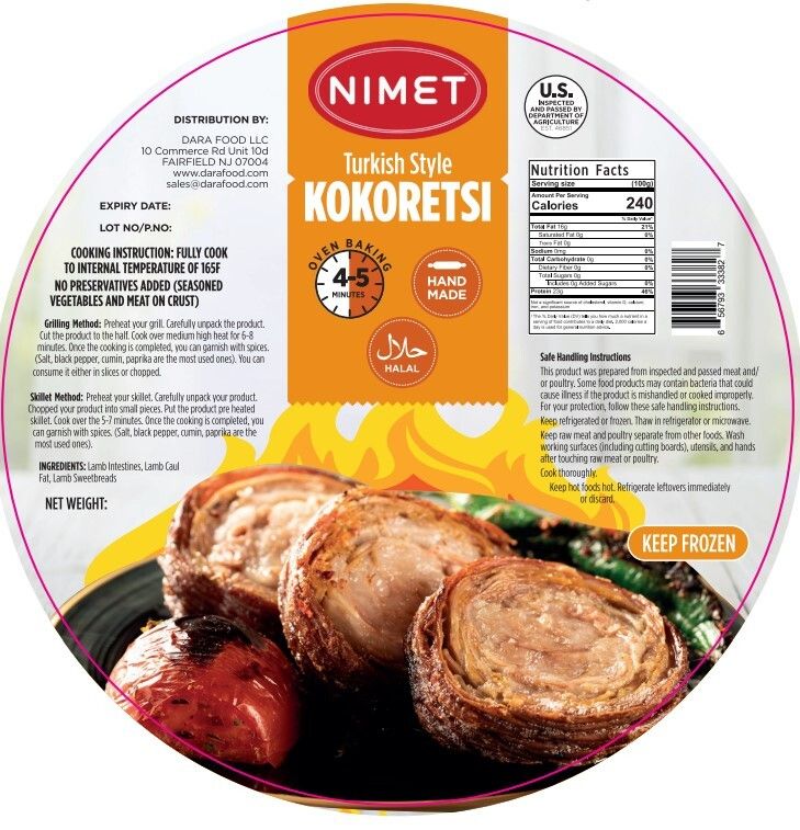 Nimet Kokorec - Halal - Hand Made - Ready To Eat In 5 Minutes - Kokoresti 1lb