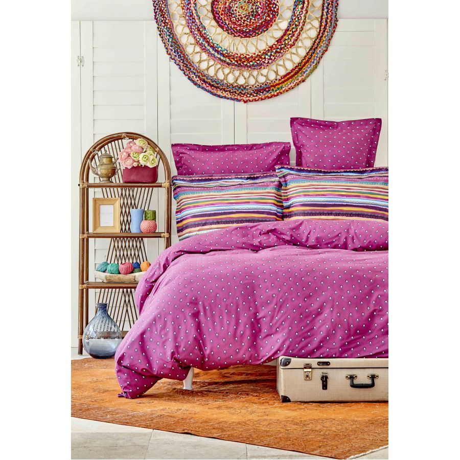 Sarah Anderson Adya Cotton Double Duvet Cover &amp; Pillowcase Set - Cift Kisilik