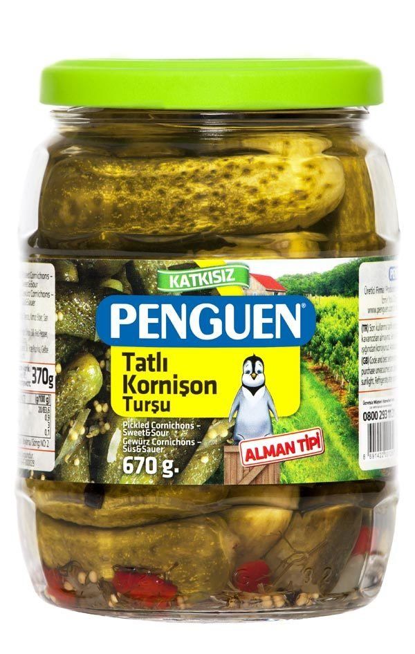 PENGUEN Kornison Cornichon Pickles 670mL Glass