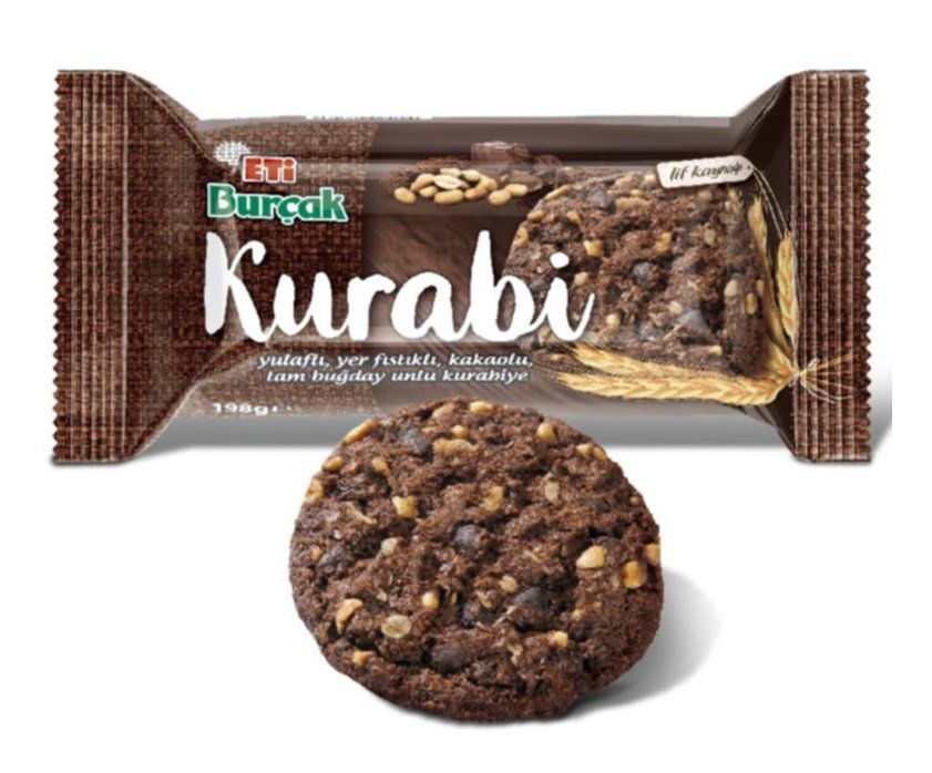 ETI Burcak Kurabi - Whole Oatmeal Cookies with Peanut &amp; Cocoa 198g