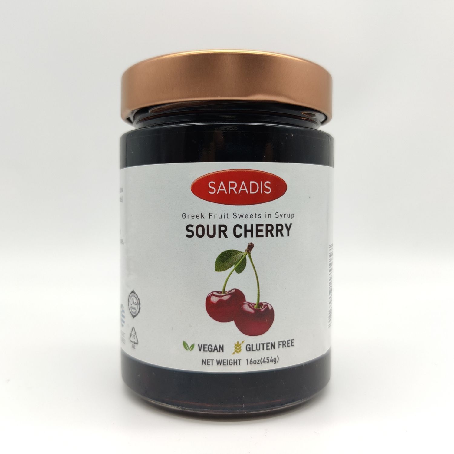 Saradis Sour Cherry Whole 454g - Visne Receli - Halal- Vegan