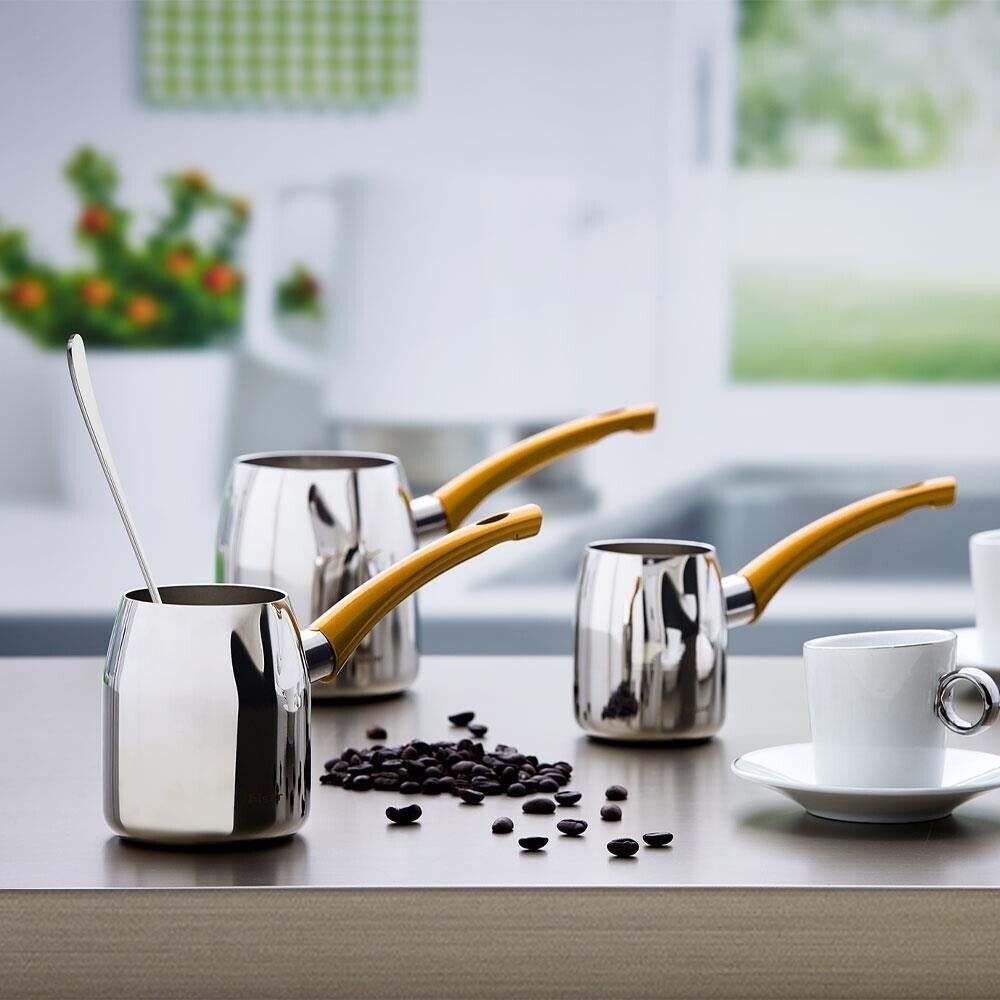 Open Box- HISAR Lisbon 4pcs Coffee Pot Set - Gold Cezve