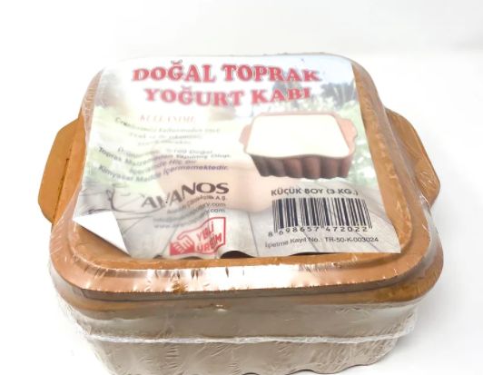 Coated Earthenware 3kg Kare Yogurt Pots Pan - Guvec Toprak Yogurt Kapi