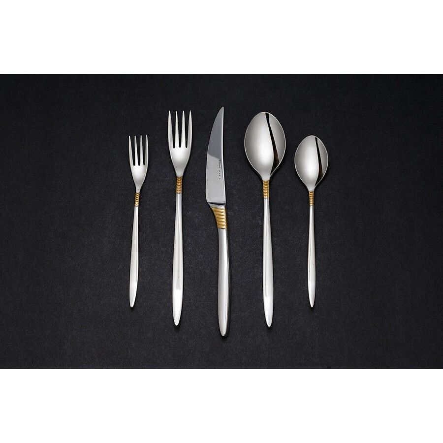HISAR Mamba 84 Pcs. Cutlery Set Gold Decorated