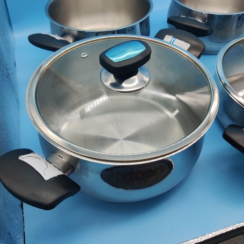 HISAR Atlantis 8 Pieces Black Pot Set Cookware Set