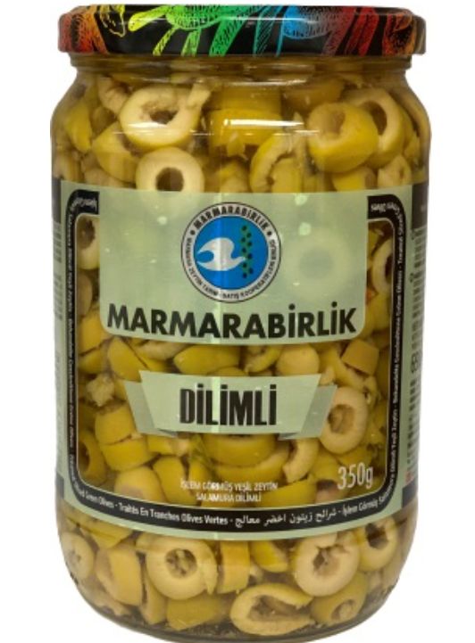 MB Marmara Birlik Green Olives Sliced 350g Glass