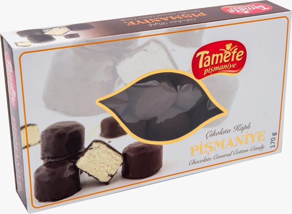 TAMEFE Cikolata Kapli Pismaniye (Chocolate Covered Cotton Candy) 170g