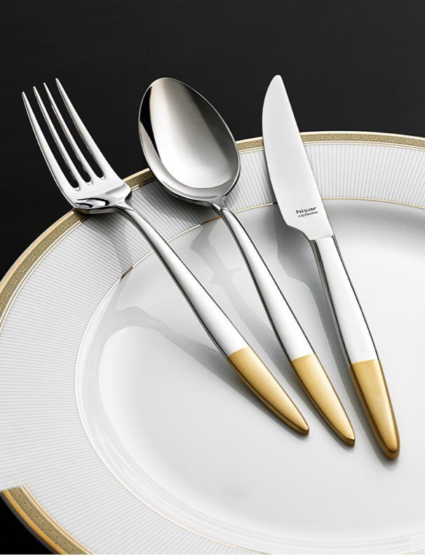 HISAR Mercury 89 Pcs. Cutlery Set In Gift Pack Gold Satin