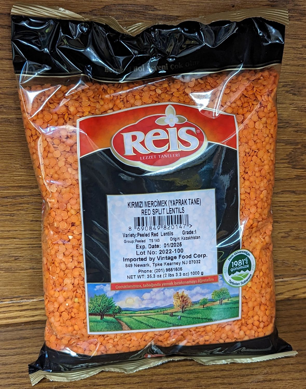 REIS Red Split Lentils 1kg