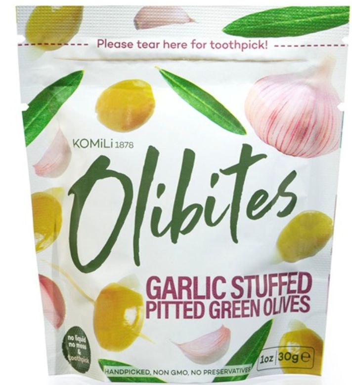 Komili Garlic Stuffed Pitted Green Olives 30g