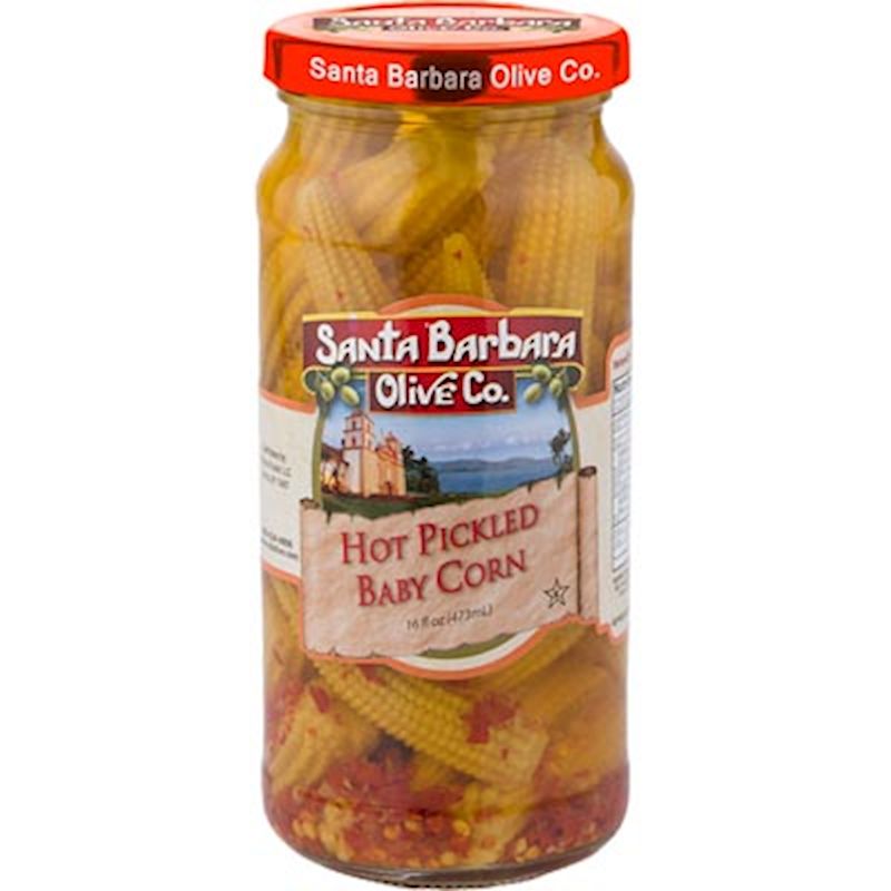 Santa Barbara Sb Hot Pickled Baby Corn 16oz Jars