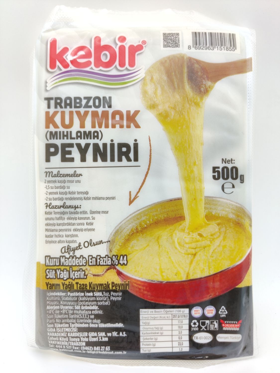 KEBIR Trabzon Kuymak Kolot Cheese 500g