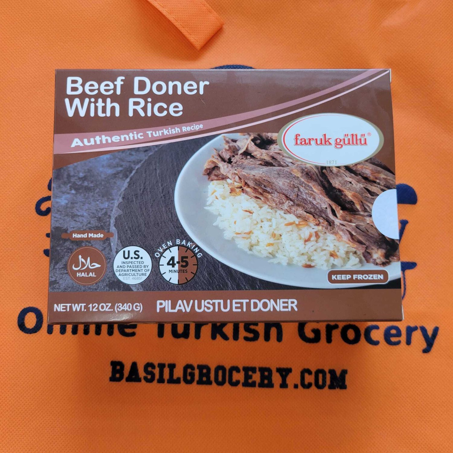 Faruk Gullu Gulluoglu Pilav Ustu Et Doner- Beef Gyro Over Cooked Rice 340g