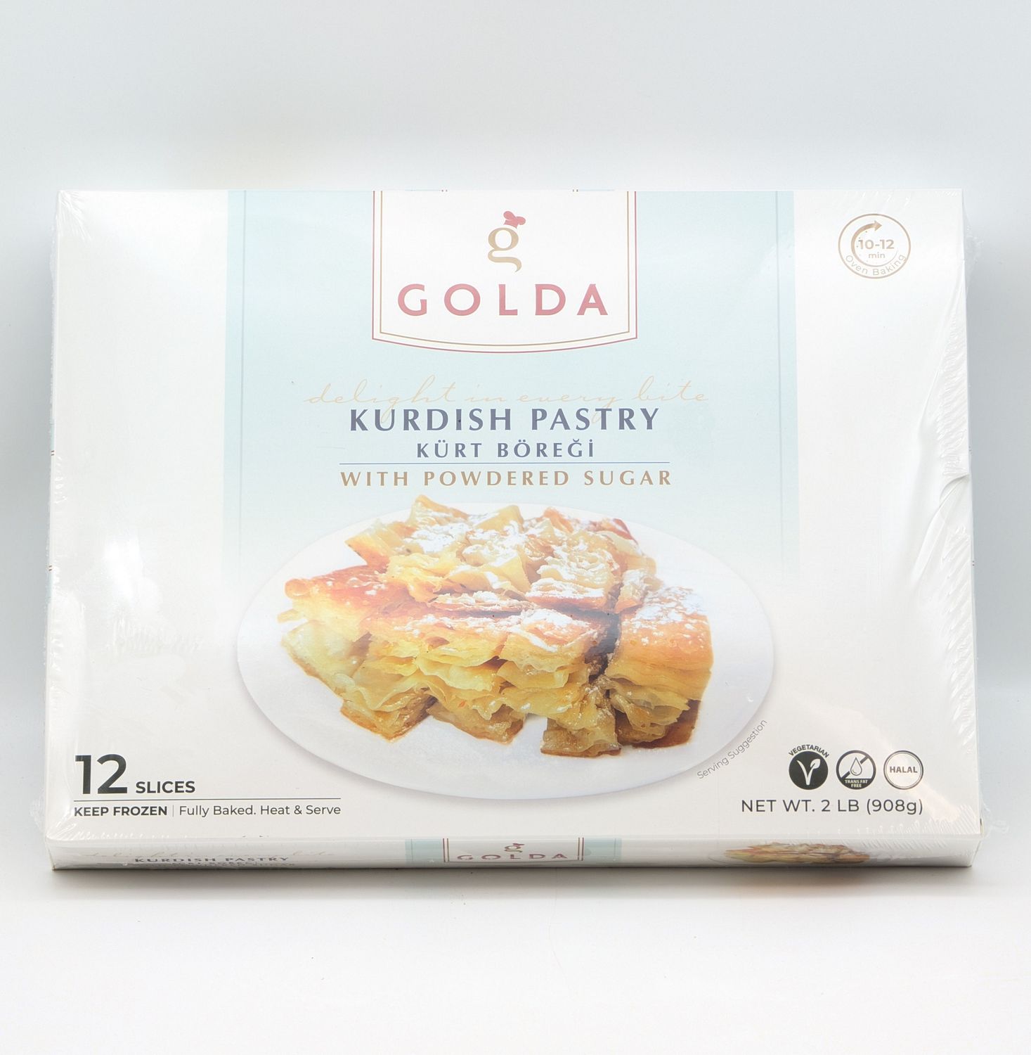 GOLDA Kurt Boregi - Kurdish Pastry With Powdered Sugar 2lb (Frozen)