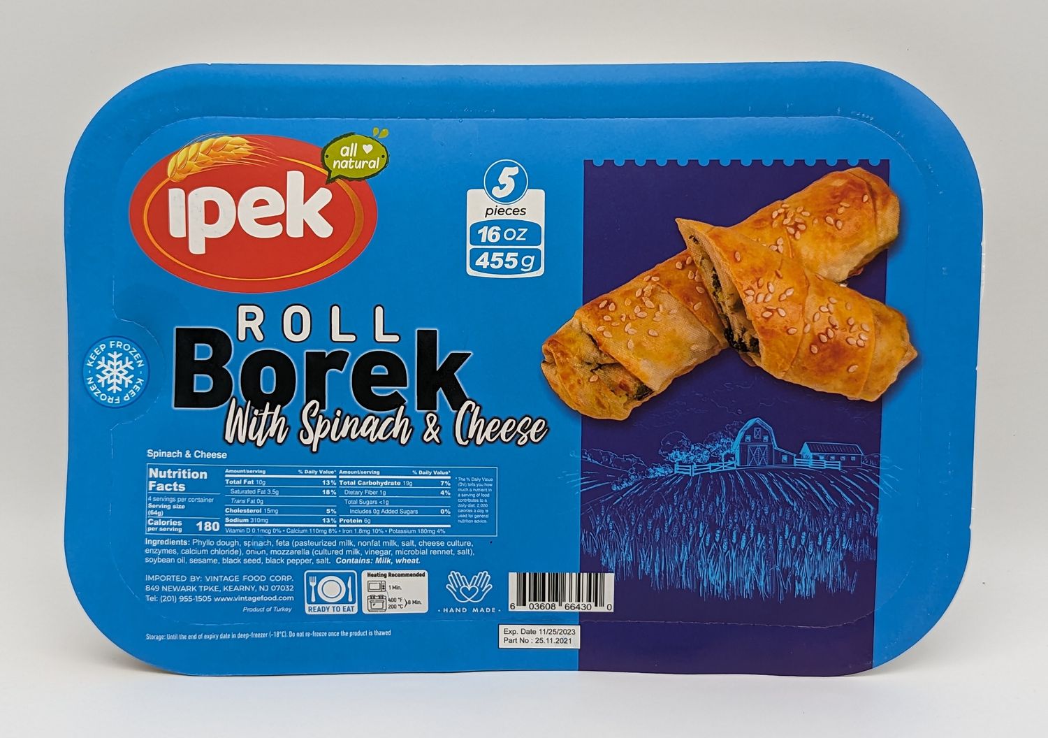 IPEK Roll Borek with Cheese &amp; Spinach 455g (Frozen)