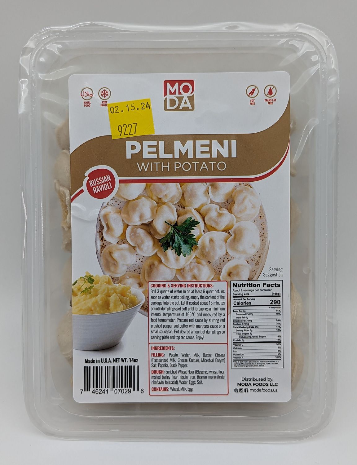 MODA Potato Pelmeni Ravioli 12oz (Frozen)