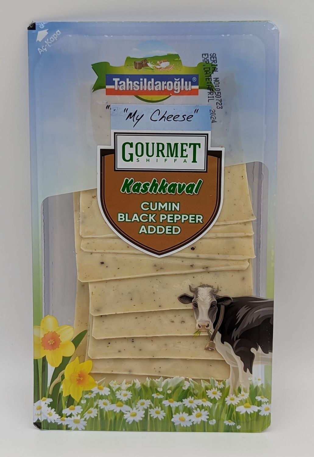 TAHSILDAROGLU Gourmet Shiffa Sliced Kashkaval with Cumin &amp; Black Pepper 200g