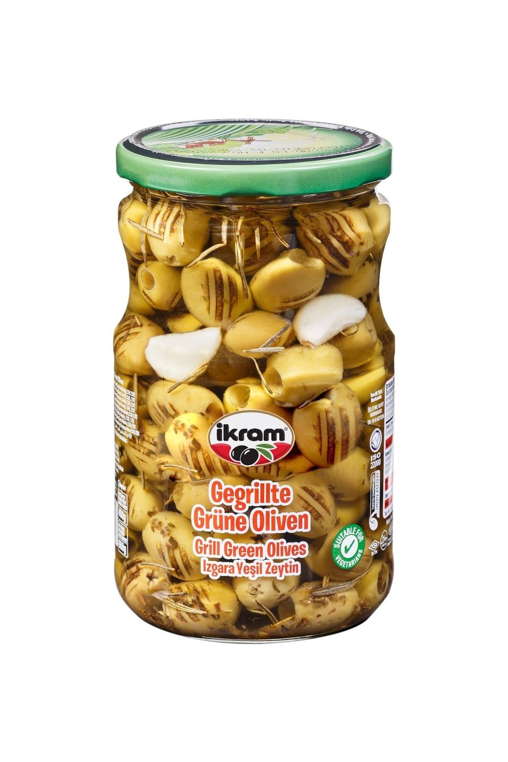 IKRAM Marinated &amp; Grilled Pitted Green Olives 660g