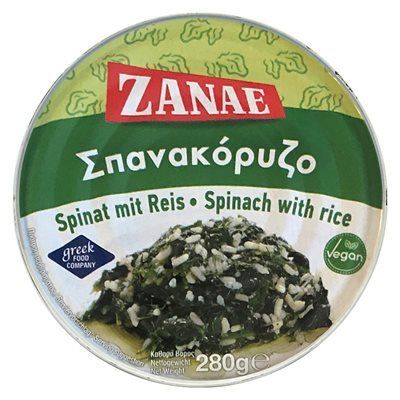 ZANAE Spinach &amp; Rice 280g Tin
