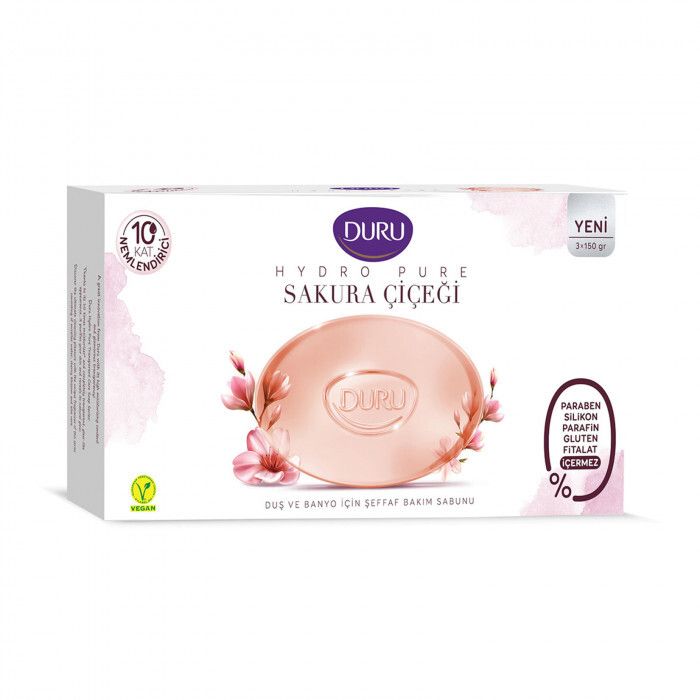 DURU Hydro Pure Bar Soap Sakuracicegi 150g x3pcs