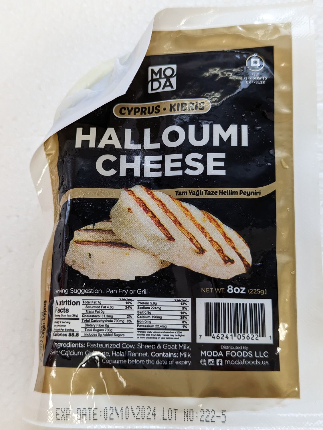 MODA Halloumi Hellim Cyprus Cow/Sheep/Goat Milk 8oz