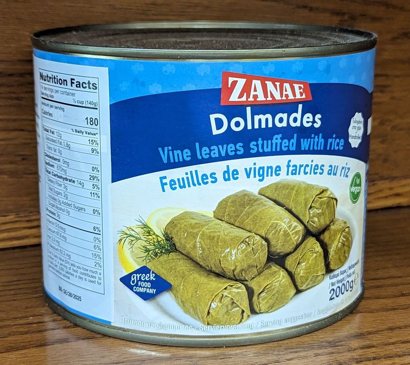 ZANAE Dolmadakia 2kg Tin Stuffed Grape Leaves - Yaprak Sarma