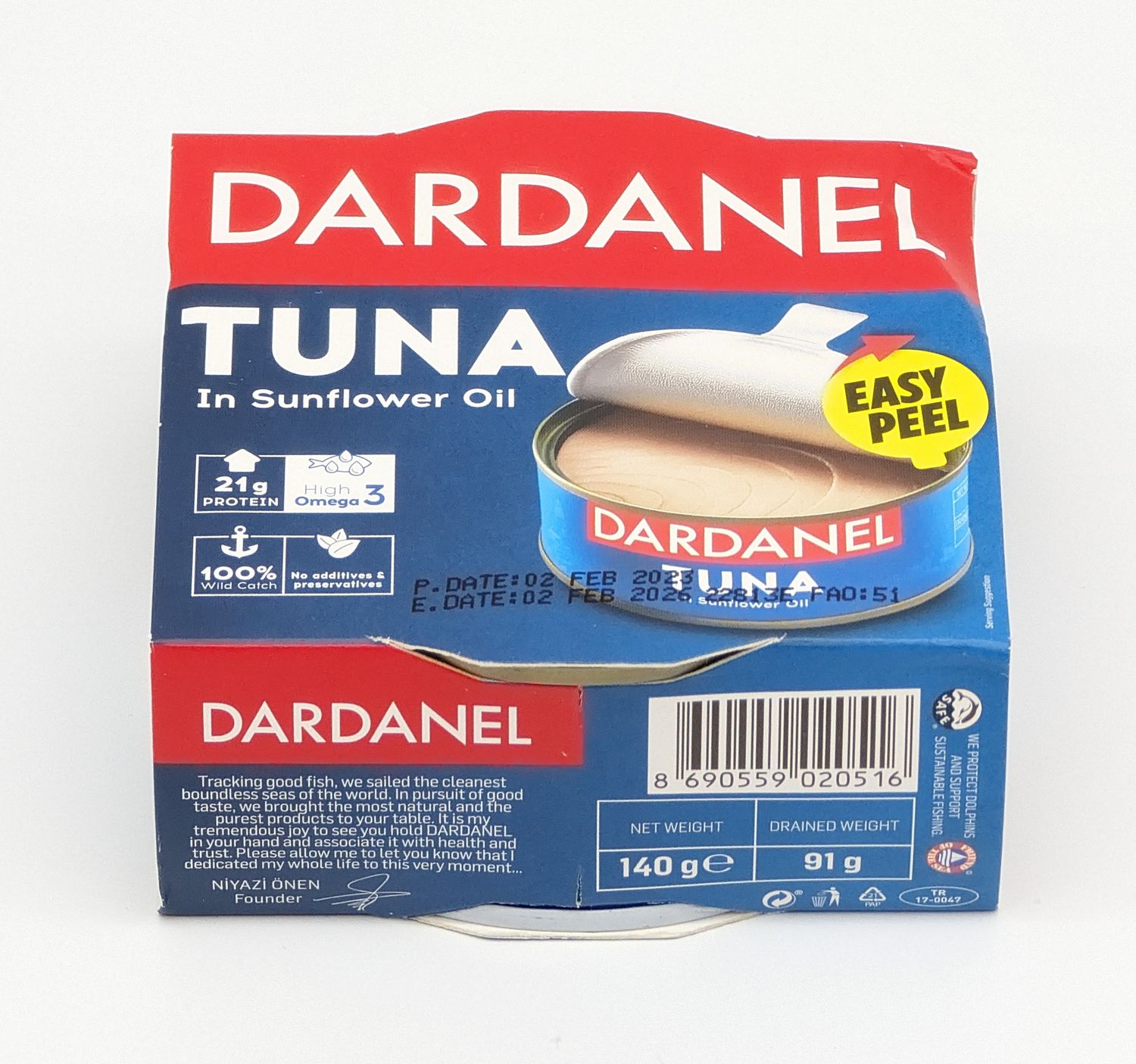 DARDANEL Aycicekyagli Ton Baligi - Tuna Fish in Sunflower Oil 140g