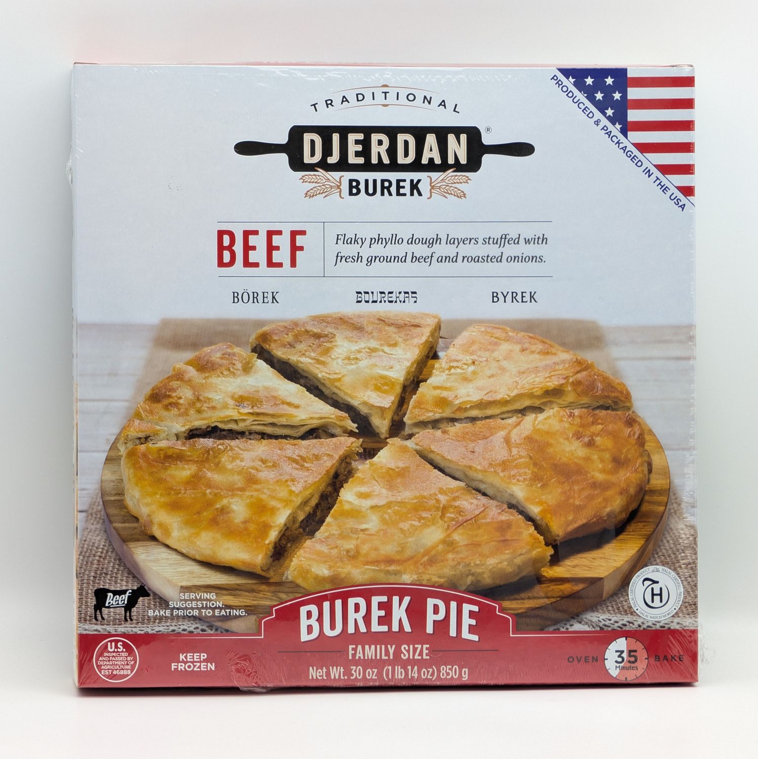 DJERDAN Burek Flat Borek Ground Beef 850g