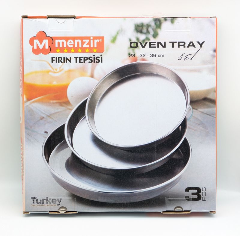 MENZIR Oven Tray 3pcs - Firin Tepsisi 3lu Seti 28/32/36cm