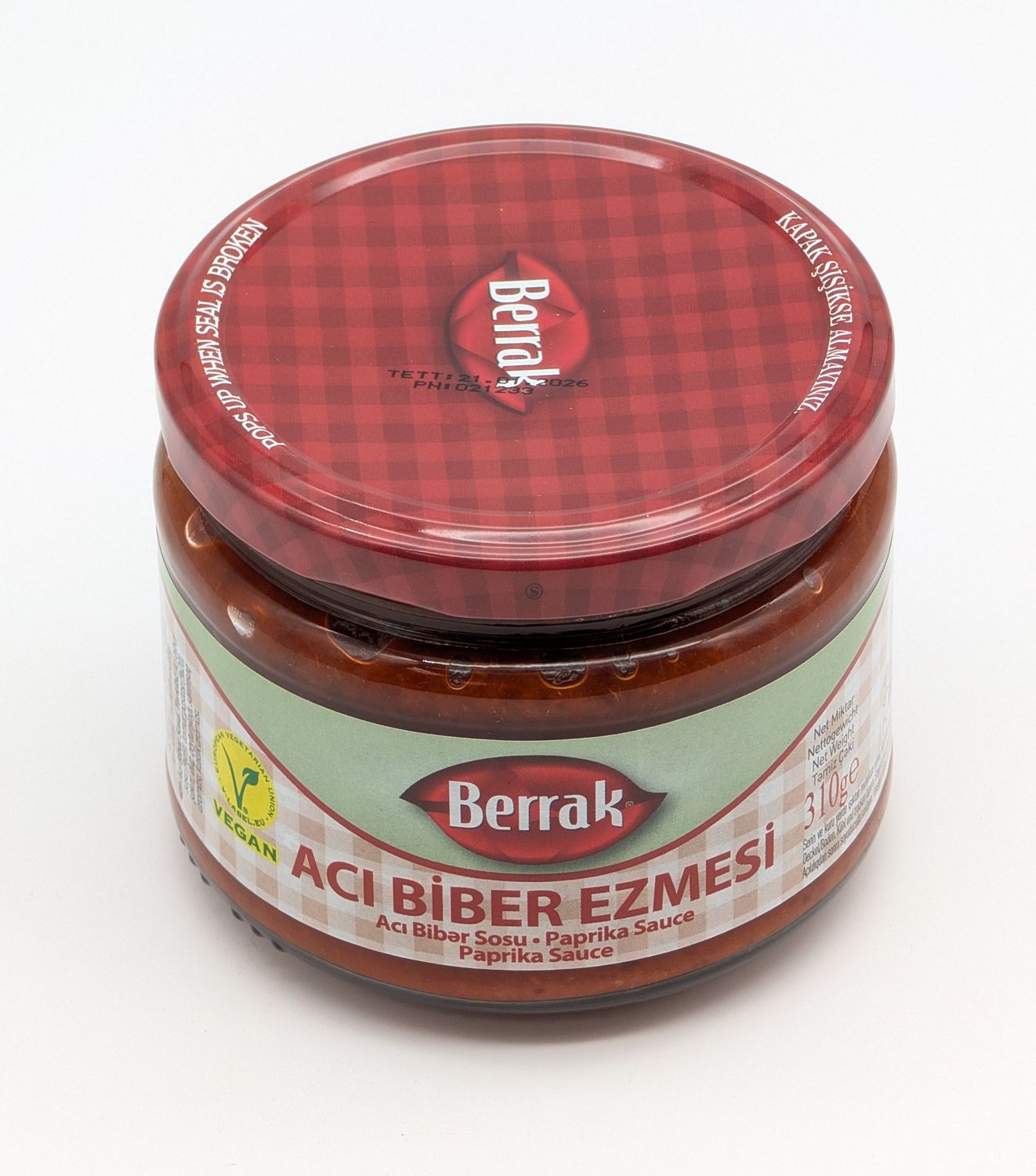 BERRAK Paprika Sauce - Aci Biber Ezmesi 310g