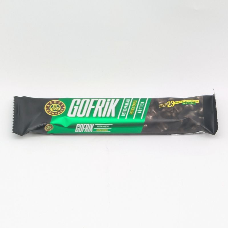 KAHVE DUNYASI Gofrik Fistik Parcali Fistik Ezmeli Bitter 33g