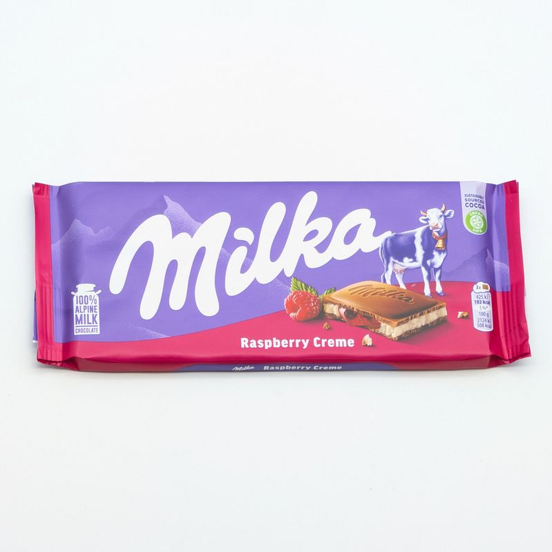 MILKA Raspberry Cream Chocolate Bar 100g/3.5oz