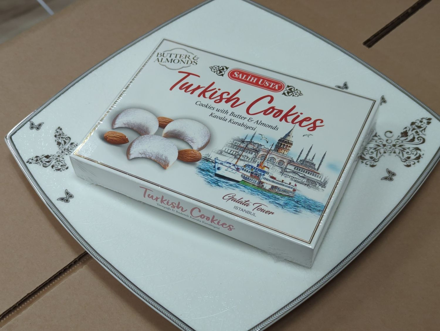 SALIH USTA Turkish Cookies With Butter &amp; Almonds Kavala Kurabiyesi 200g