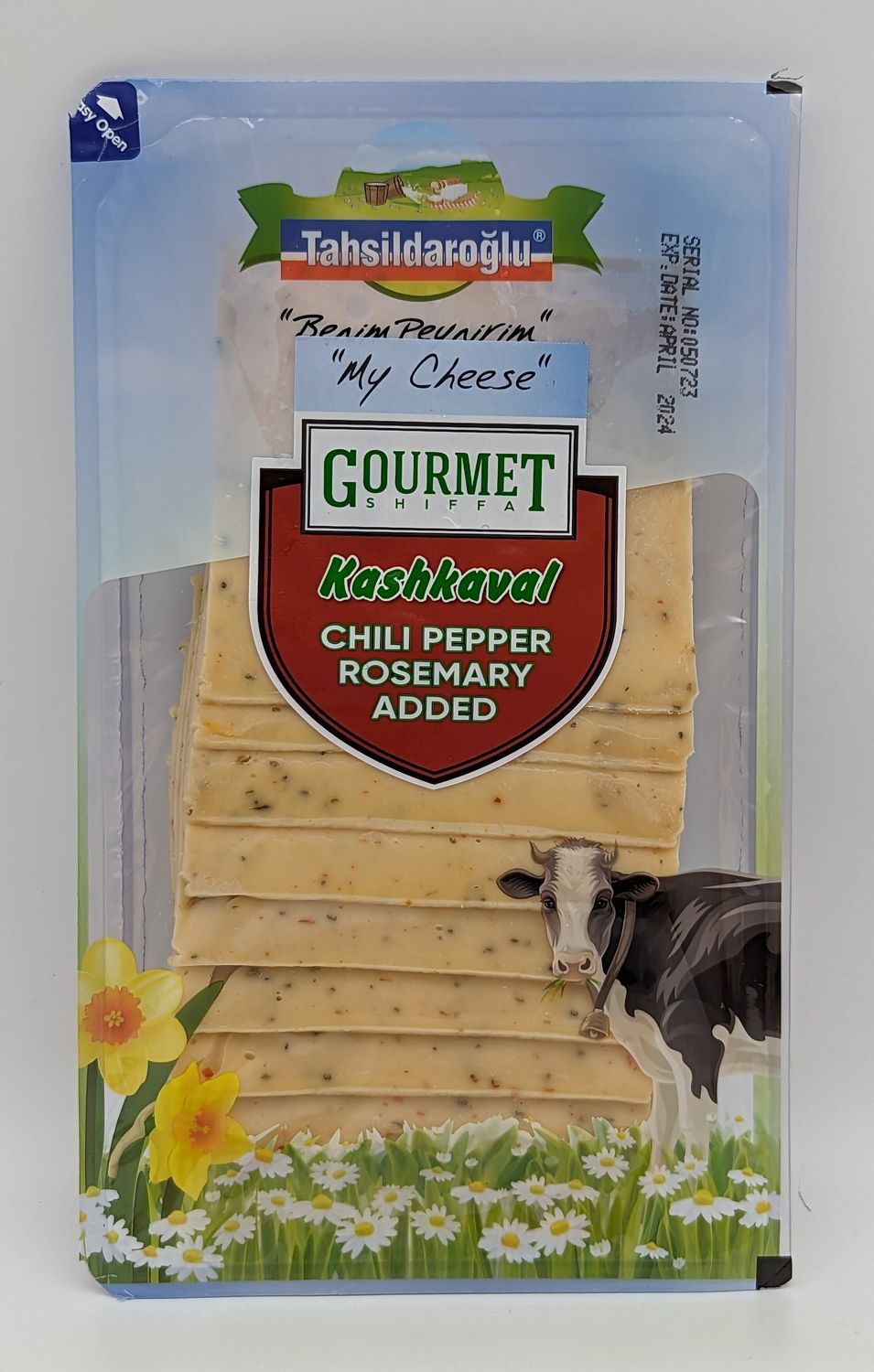 TAHSILDAROGLU Gourmet Shiffa Sliced Kashkaval with Chili Pepper &amp; Rosemary 200g