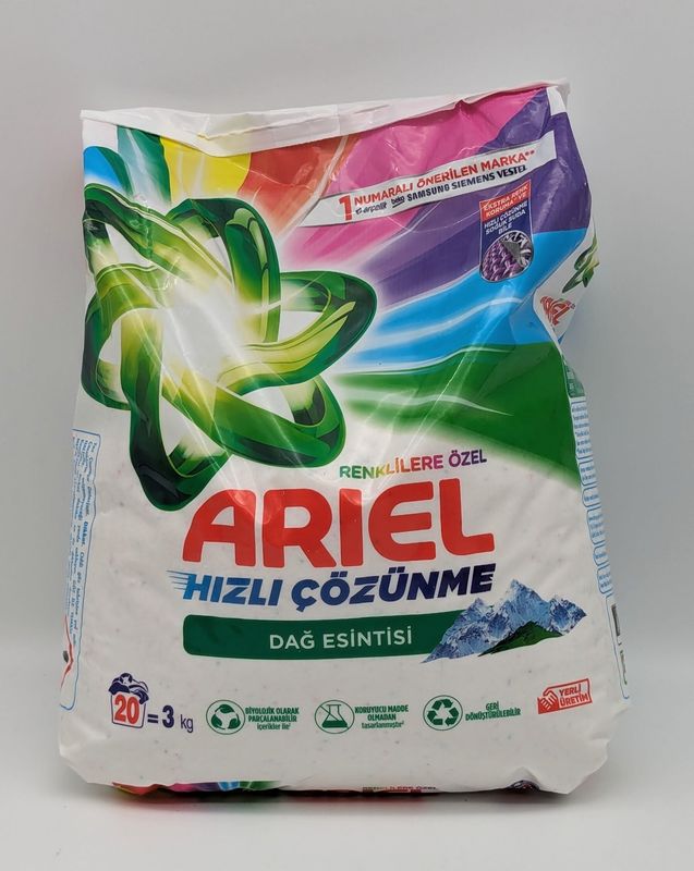 ARIEL Powder Detergent Colors - Toz Camasir Deterjani Renkliler 3kg