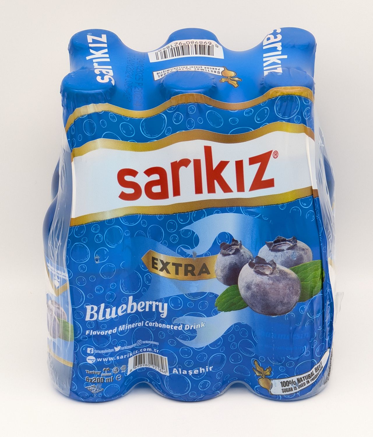 SARIKIZ Extra Blueberry Flavored Mineral Water 200mL x 6pcs Glass
